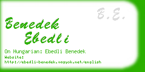 benedek ebedli business card